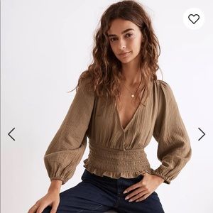 Madewell Smocked-Waist Top